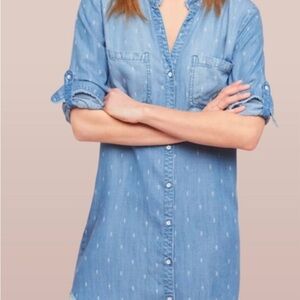 Cloth & Stone Anthropologie Chambray denim dress 1X NWT